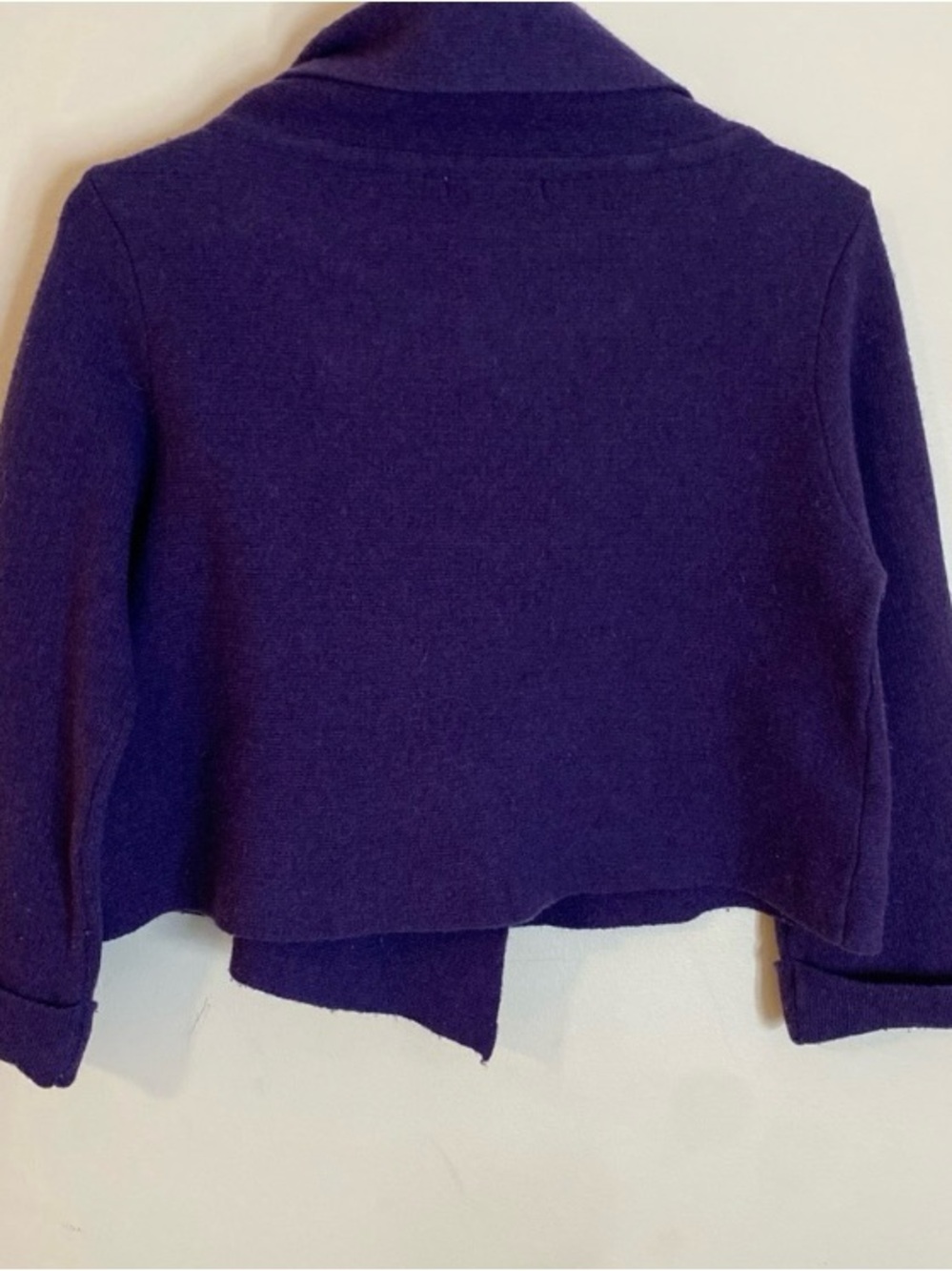 A.ida Made in Italy Purple Wool Blend Buttoned Crop Shawl Collar - Picture 9 of 9